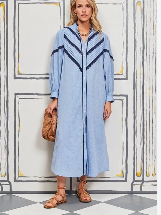 Pomander Place Dresses & Skirts - Pomander Place Jolene Dress in Chambray Size XL